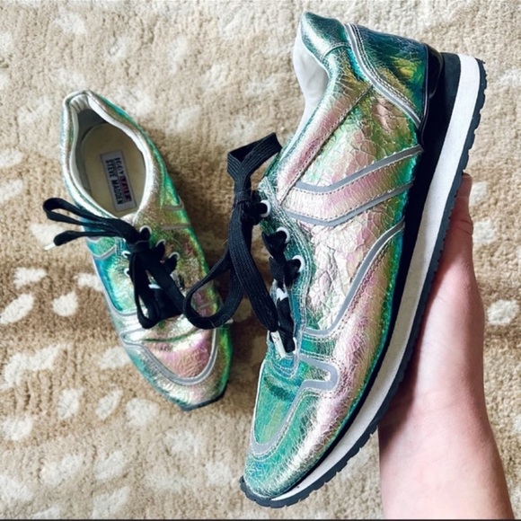 Steve Madden Shoes - Steve Madden Rundown Sneaker Crinkled Metallic Leather Multi Size 7 1/2